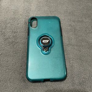 Clear teal iPhone XR phone case